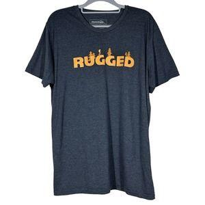 Rugged T-Shirt Mens Size L Soft Blue Gray Speckled Organic Recycled Logo